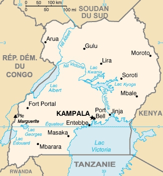 Localisation du Lac Albert en Ouganda - &copy; Central Intelligence Agency (CIA) / World Factbook